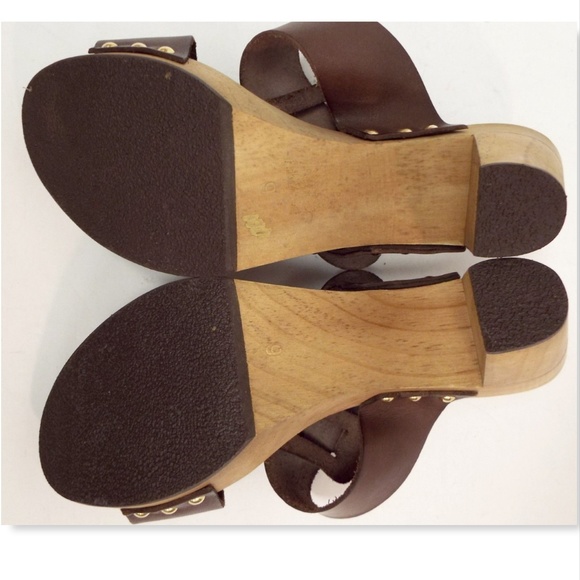 Unworn DELMAN Brown Leather Slide Buckle Sandals 6 - Picture 7 of 8